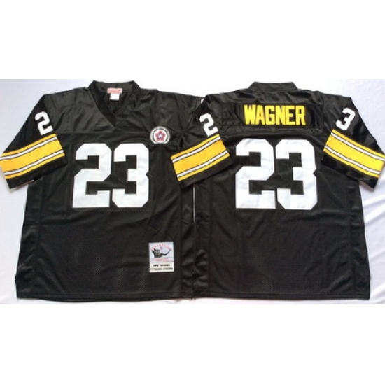Steelers 23 Mike Wagner Black Throwback Jersey Steelers 23 Mike Wagner Black Throwback Jersey
