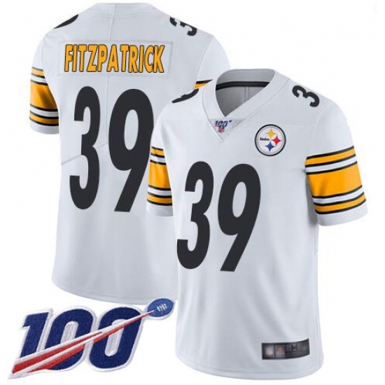 Steelers #39 Minkah Fitzpatrick White Men's Stitched Football 100th Season Vapor Limited Jersey Steelers #39 Minkah Fitzpatrick White Men's Stitched Football 100th Season Vapor Limited Jersey
