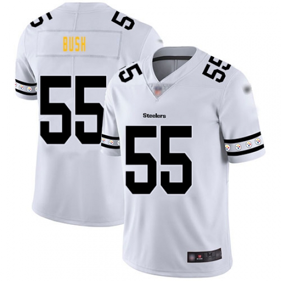 Steelers 55 Devin Bush White Men Stitched Football Limited Team Logo Fashion Jersey Steelers 55 Devin Bush White Men Stitched Football Limited Team Logo Fashion Jersey