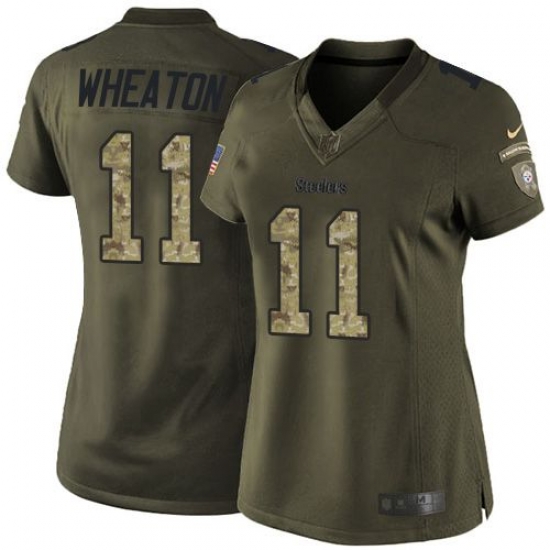 Nike Steelers #11 Markus Wheaton Green Womens Stitched NFL Limited Salute to Service Jersey Nike Steelers #11 Markus Wheaton Green Womens Stitched NFL Limited Salute to Service Jersey