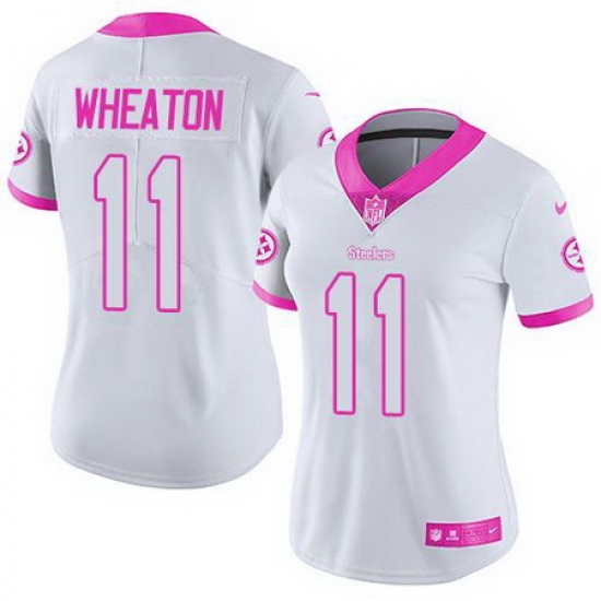 Nike Steelers #11 Markus Wheaton White Pink Womens Stitched NFL Limited Rush Fashion Jersey Nike Steelers #11 Markus Wheaton White Pink Womens Stitched NFL Limited Rush Fashion Jersey