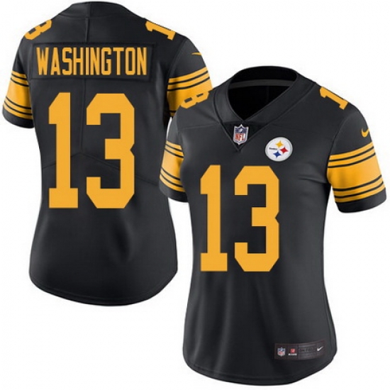 Nike Steelers #13 James Washington Black Womens Stitched NFL Limited Rush Jersey Nike Steelers #13 James Washington Black Womens Stitched NFL Limited Rush Jersey