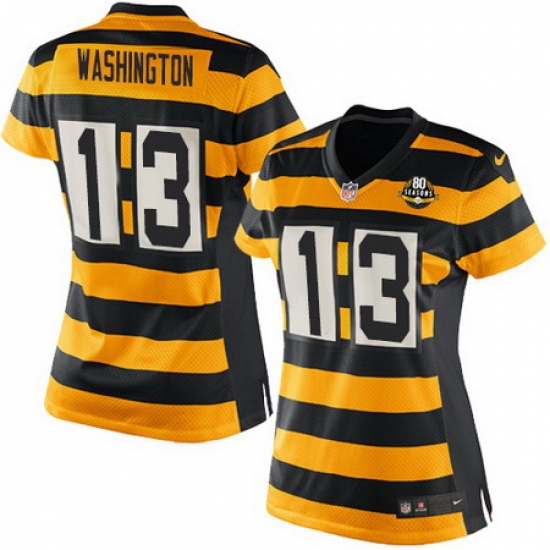 Nike Steelers #13 James Washington Yello Black Alternate Womens Stitched NFL Elite Jersey Nike Steelers #13 James Washington Yello Black Alternate Womens Stitched NFL Elite Jersey
