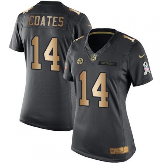 Nike Steelers #14 Sammie Coates Black Womens Stitched NFL Limited Gold Salute to Service Jersey Nike Steelers #14 Sammie Coates Black Womens Stitched NFL Limited Gold Salute to Service Jersey