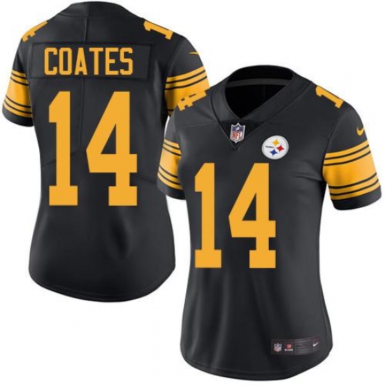 Nike Steelers #14 Sammie Coates Black Womens Stitched NFL Limited Rush Jersey Nike Steelers #14 Sammie Coates Black Womens Stitched NFL Limited Rush Jersey