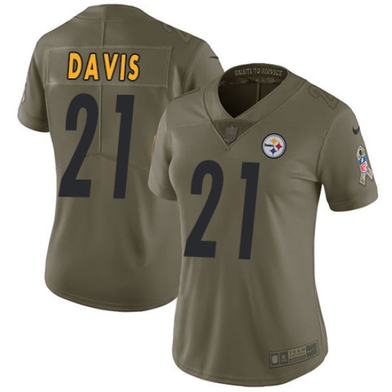 Nike Steelers #21 Sean Davis Olive Womens Stitched NFL Limited 2017 Salute to Service Jersey Nike Steelers #21 Sean Davis Olive Womens Stitched NFL Limited 2017 Salute to Service Jersey