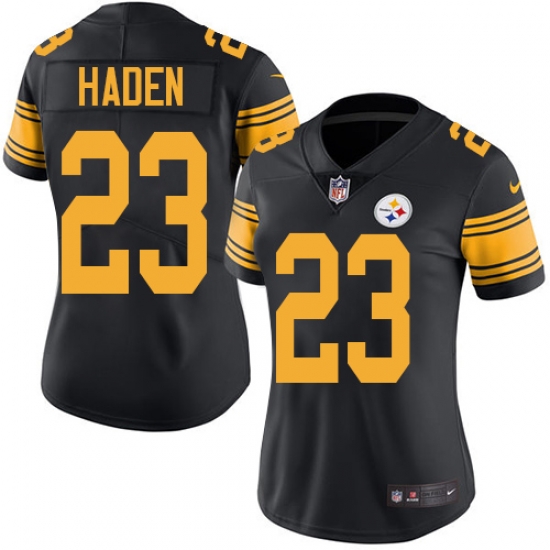 Nike Steelers #23 Joe Haden Black Womens Stitched NFL Limited Rush Jersey Nike Steelers #23 Joe Haden Black Womens Stitched NFL Limited Rush Jersey