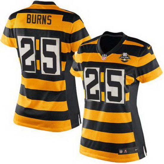 Nike Steelers #25 Artie Burns Yellow Black Alternate Womens Stitched NFL Elite Jersey Nike Steelers #25 Artie Burns Yellow Black Alternate Womens Stitched NFL Elite Jersey