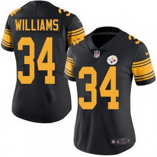 Nike Steelers #34 DeAngelo Williams Black Womens Stitched NFL Limited Rush Jersey Nike Steelers #34 DeAngelo Williams Black Womens Stitched NFL Limited Rush Jersey