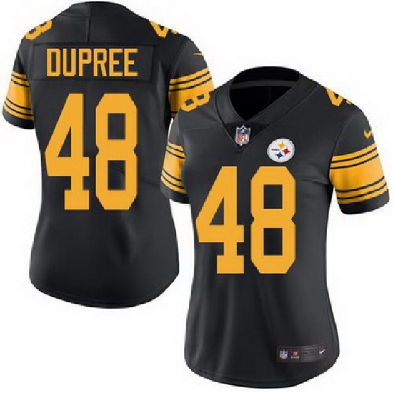 Nike Steelers #48 Bud Dupree Black Womens Stitched NFL Limited Rush Jersey Nike Steelers #48 Bud Dupree Black Womens Stitched NFL Limited Rush Jersey