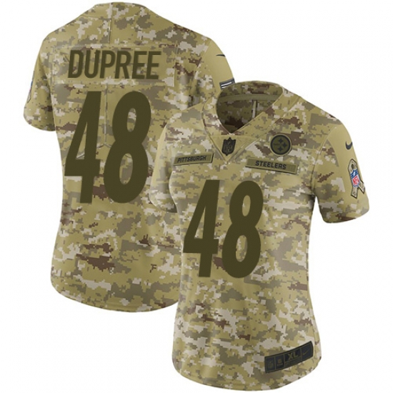 Nike Steelers #48 Bud Dupree Camo Women Stitched NFL Limited 2018 Salute to Service Jersey Nike Steelers #48 Bud Dupree Camo Women Stitched NFL Limited 2018 Salute to Service Jersey