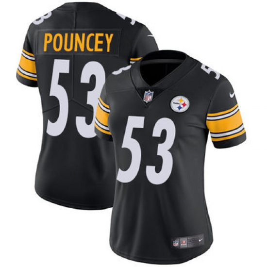 Nike Steelers #53 Maurkice Pouncey Black Team Color Womens Stitched NFL Vapor Untouchable Limited Jersey Nike Steelers #53 Maurkice Pouncey Black Team Color Womens Stitched NFL Vapor Untouchable Limited Jersey