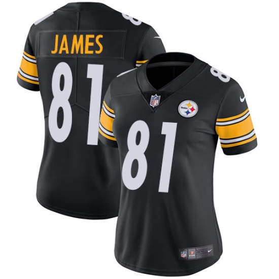 Nike Steelers #81 Jesse James Black Team Color Womens Stitched NFL Vapor Untouchable Limited Jersey Nike Steelers #81 Jesse James Black Team Color Womens Stitched NFL Vapor Untouchable Limited Jersey