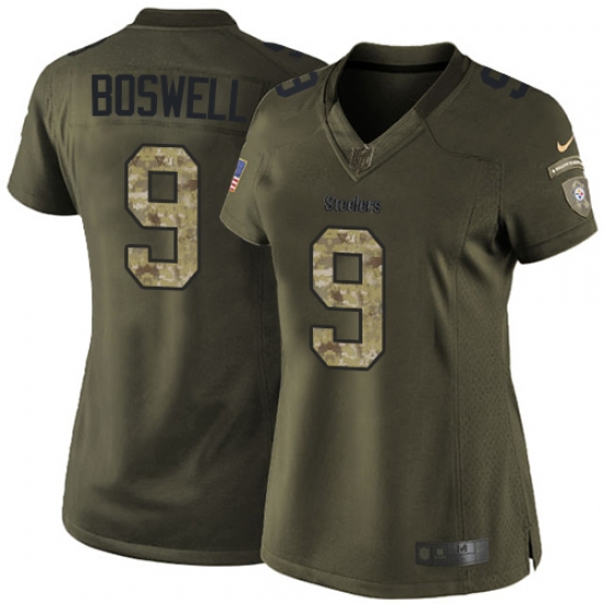 Nike Steelers #9 Chris Boswell Green Womens Stitched NFL Limited 2015 Salute to Service Jersey Nike Steelers #9 Chris Boswell Green Womens Stitched NFL Limited 2015 Salute to Service Jersey
