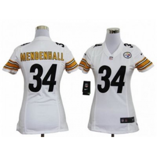 Nike Women Pittsburgh Steelers #34 Rashard Mendenhall White Jerseys Nike Women Pittsburgh Steelers #34 Rashard Mendenhall White Jerseys
