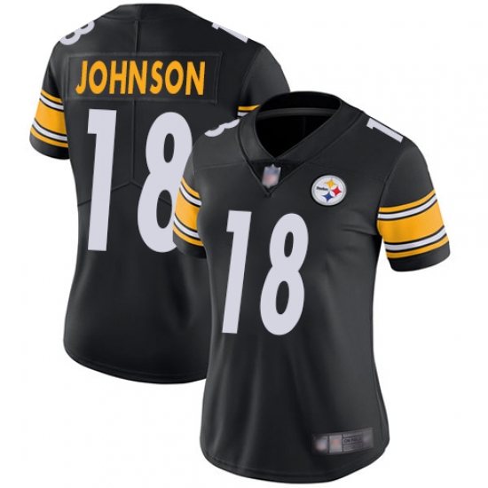 Steelers 18 Diontae Johnson Black Team Color Women Stitched Football Vapor Untouchable Limited Jersey Steelers 18 Diontae Johnson Black Team Color Women Stitched Football Vapor Untouchable Limited Jersey