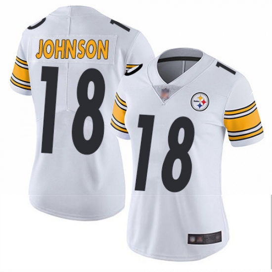 Steelers 18 Diontae Johnson White Women Stitched Football Vapor Untouchable Limited Jersey Steelers 18 Diontae Johnson White Women Stitched Football Vapor Untouchable Limited Jersey