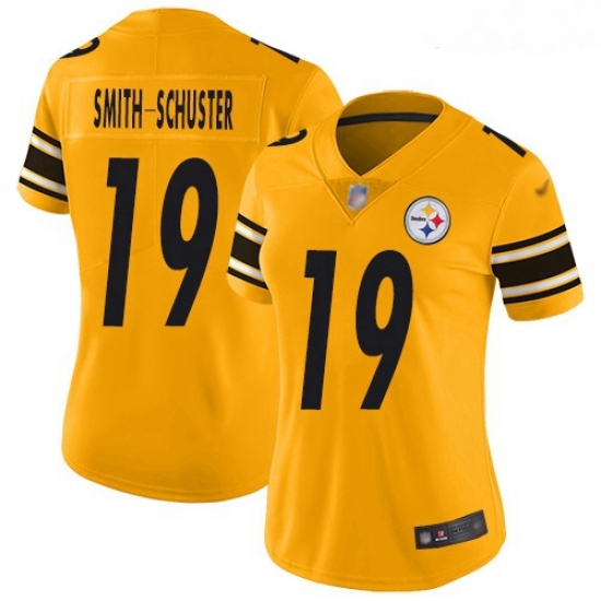 Steelers #19 JuJu Smith Schuster Gold Women Stitched Football Limited Inverted Legend Jersey Steelers #19 JuJu Smith Schuster Gold Women Stitched Football Limited Inverted Legend Jersey