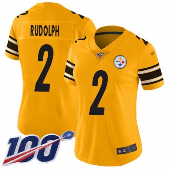 Steelers #2 Mason Rudolph Gold Women Stitched Football Limited Inverted Legend 100th Season Jersey Steelers #2 Mason Rudolph Gold Women Stitched Football Limited Inverted Legend 100th Season Jersey