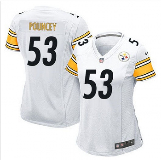 Women NEW Pittsburgh Steelers #53 Maurkice Pouncey White Stitched NFL Elite Jersey Women NEW Pittsburgh Steelers #53 Maurkice Pouncey White Stitched NFL Elite Jersey