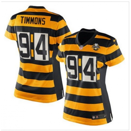 Women NEW Pittsburgh Steelers #94 Lawrence Timmons Yellow Black Alternate Stitched NFL Elite Jersey Women NEW Pittsburgh Steelers #94 Lawrence Timmons Yellow Black Alternate Stitched NFL Elite Jersey