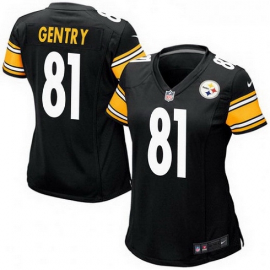Women Nike 81 Zach Gentry Pittsburgh Steelers Game Black Team Color Jersey Women Nike 81 Zach Gentry Pittsburgh Steelers Game Black Team Color Jersey