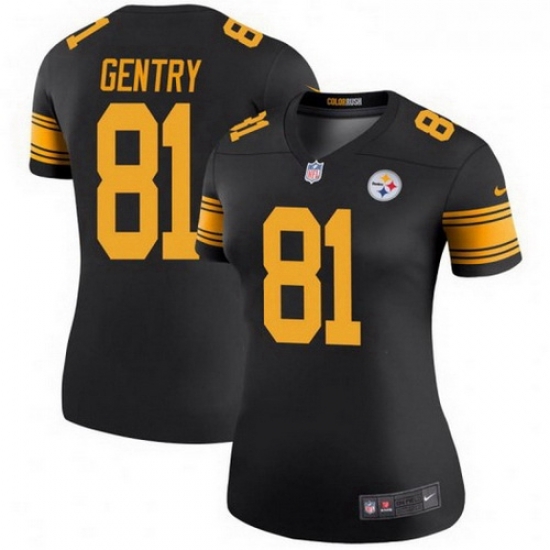 Women Nike 81 Zach Gentry Pittsburgh Steelers Legend Black Color Rush Jersey Women Nike 81 Zach Gentry Pittsburgh Steelers Legend Black Color Rush Jersey