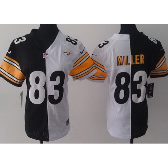 Women Nike Pittsburgh Steelers 83 Heath Miller White Black Split NFL Jerseys Women Nike Pittsburgh Steelers 83 Heath Miller White Black Split NFL Jerseys