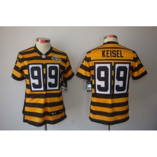 Women Nike Pittsburgh Steelers 99# Brett Keisel Yellow-Black 80th Throwback Limited Jerseys Women Nike Pittsburgh Steelers 99# Brett Keisel Yellow-Black 80th Throwback Limited Jerseys