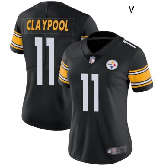 Women Nike Steelers 11 Chase Claypool Black Vapor Limited Stitched NFL Jersey Women Nike Steelers 11 Chase Claypool Black Vapor Limited Stitched NFL Jersey