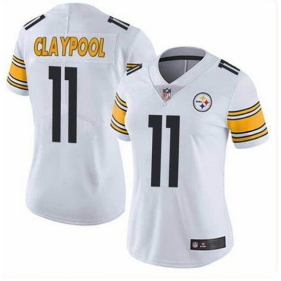 Women Pittsburgh Steelers 11 Chase Claypool White Vapor Untouchaable Limited Stitched Jersey Women Pittsburgh Steelers 11 Chase Claypool White Vapor Untouchaable Limited Stitched Jersey