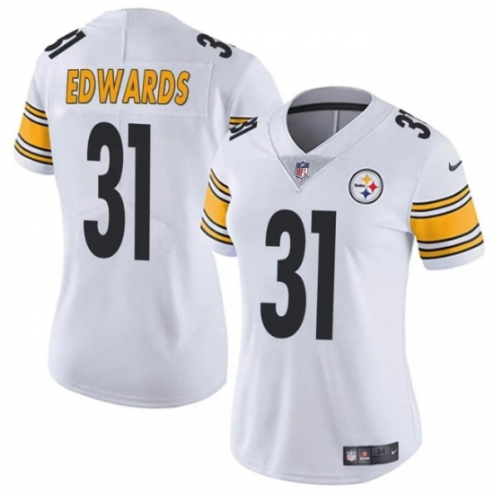 Women Pittsburgh Steelers 31 Daijun Edwards White Vapor Stitched Football Jersey Women Pittsburgh Steelers 31 Daijun Edwards White Vapor Stitched Football Jersey