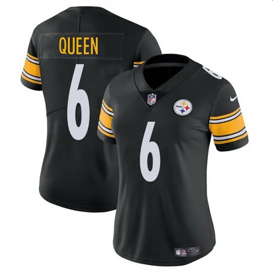 Women Pittsburgh Steelers 6 Patrick Queen Black Vapor Stitched Football Jersey Women Pittsburgh Steelers 6 Patrick Queen Black Vapor Stitched Football Jersey