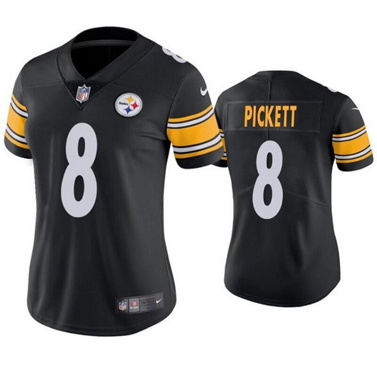 Women Pittsburgh Steelers 8 Kenny Pickett Black Vapor Untouchable Limited Stitched Jersey Women Pittsburgh Steelers 8 Kenny Pickett Black Vapor Untouchable Limited Stitched Jersey