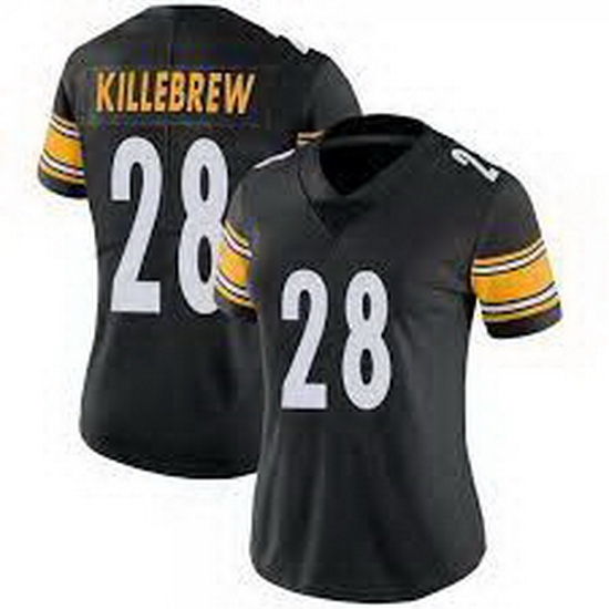 Women Pittsburgh Steelers Miles Killebrew #28 Black Vapor Limited Stitched Football Jersey Women Pittsburgh Steelers Miles Killebrew #28 Black Vapor Limited Stitched Football Jersey