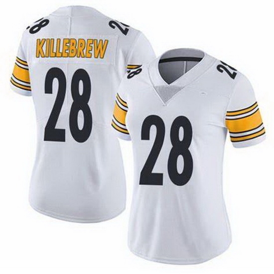Women Pittsburgh Steelers Miles Killebrew #28 White Vapor Limited Stitched Football Jersey Women Pittsburgh Steelers Miles Killebrew #28 White Vapor Limited Stitched Football Jersey