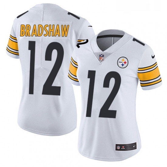 Womens Nike Pittsburgh Steelers 12 Terry Bradshaw Elite White NFL Jersey Womens Nike Pittsburgh Steelers 12 Terry Bradshaw Elite White NFL Jersey