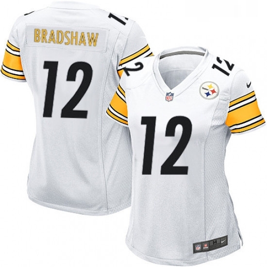 Womens Nike Pittsburgh Steelers 12 Terry Bradshaw Game White NFL Jersey Womens Nike Pittsburgh Steelers 12 Terry Bradshaw Game White NFL Jersey
