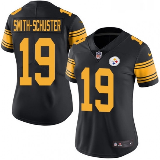 Womens Nike Pittsburgh Steelers 19 JuJu Smith Schuster Limited Black Rush Vapor Untouchable NFL Jersey Womens Nike Pittsburgh Steelers 19 JuJu Smith Schuster Limited Black Rush Vapor Untouchable NFL Jersey