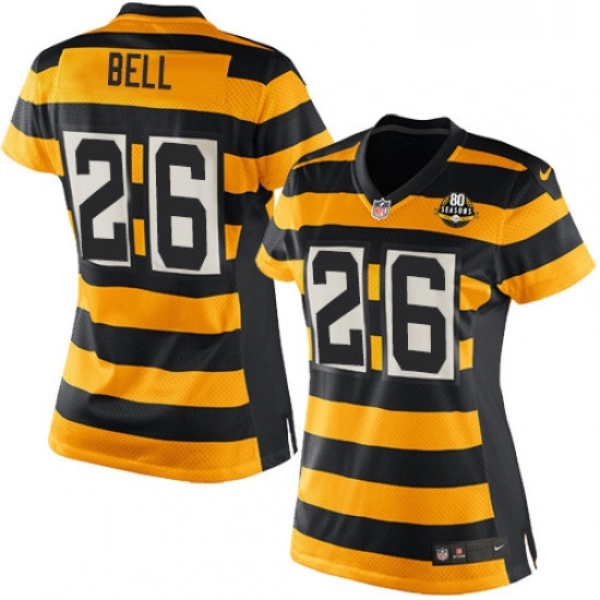 Womens Nike Pittsburgh Steelers 26 LeVeon Bell Limited YellowBlack Alternate 80TH Anniversary Throwback NFL Jersey Womens Nike Pittsburgh Steelers 26 LeVeon Bell Limited YellowBlack Alternate 80TH Anniversary Throwback NFL Jersey