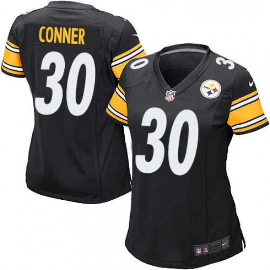 Womens Nike Pittsburgh Steelers 30 James Conner Game Black Team Color NFL Jersey Womens Nike Pittsburgh Steelers 30 James Conner Game Black Team Color NFL Jersey