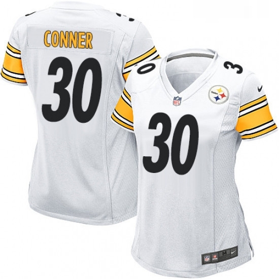 Womens Nike Pittsburgh Steelers 30 James Conner Game White NFL Jersey Womens Nike Pittsburgh Steelers 30 James Conner Game White NFL Jersey