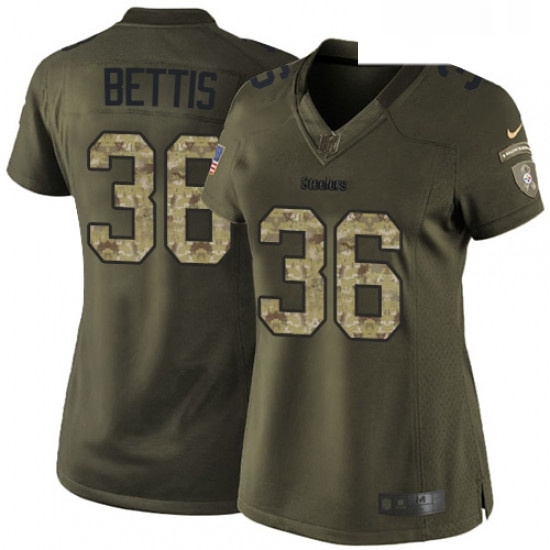 Womens Nike Pittsburgh Steelers 36 Jerome Bettis Elite Green Salute to Service NFL Jersey Womens Nike Pittsburgh Steelers 36 Jerome Bettis Elite Green Salute to Service NFL Jersey