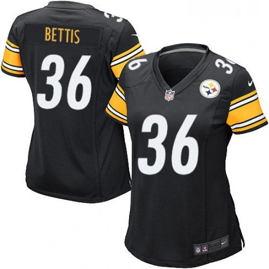 Womens Nike Pittsburgh Steelers 36 Jerome Bettis Game Black Team Color NFL Jersey Womens Nike Pittsburgh Steelers 36 Jerome Bettis Game Black Team Color NFL Jersey