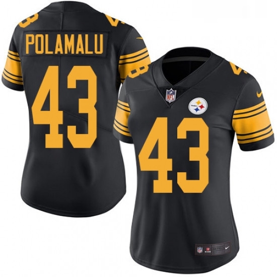 Womens Nike Pittsburgh Steelers 43 Troy Polamalu Elite Black Rush Vapor Untouchable NFL Jersey Womens Nike Pittsburgh Steelers 43 Troy Polamalu Elite Black Rush Vapor Untouchable NFL Jersey