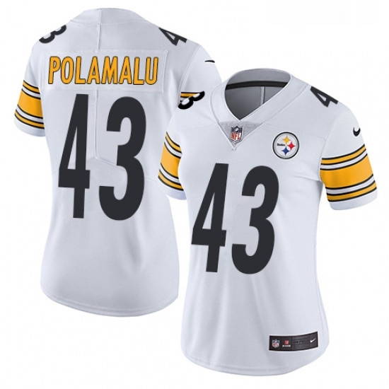 Womens Nike Pittsburgh Steelers 43 Troy Polamalu Elite White NFL Jersey Womens Nike Pittsburgh Steelers 43 Troy Polamalu Elite White NFL Jersey