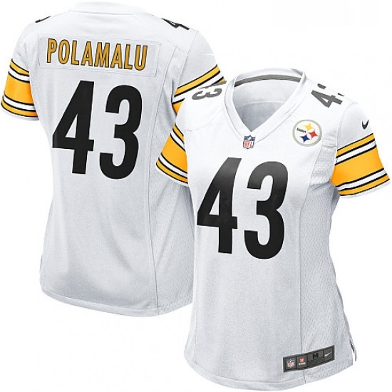 Womens Nike Pittsburgh Steelers 43 Troy Polamalu Game White NFL Jersey Womens Nike Pittsburgh Steelers 43 Troy Polamalu Game White NFL Jersey