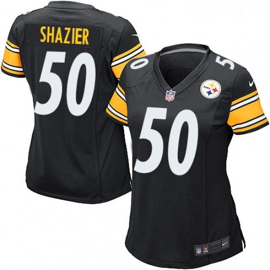 Womens Nike Pittsburgh Steelers 50 Ryan Shazier Game Black Team Color NFL Jersey Womens Nike Pittsburgh Steelers 50 Ryan Shazier Game Black Team Color NFL Jersey