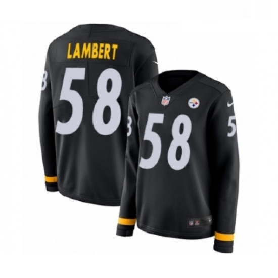 Womens Nike Pittsburgh Steelers 58 Jack Lambert Limited Black Therma Long Sleeve NFL Jersey Womens Nike Pittsburgh Steelers 58 Jack Lambert Limited Black Therma Long Sleeve NFL Jersey