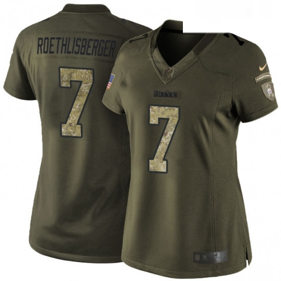 Womens Nike Pittsburgh Steelers 7 Ben Roethlisberger Elite Green Salute to Service NFL Jersey Womens Nike Pittsburgh Steelers 7 Ben Roethlisberger Elite Green Salute to Service NFL Jersey